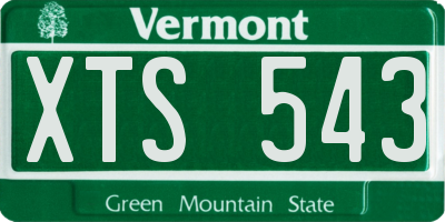 VT license plate XTS543
