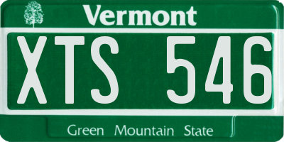 VT license plate XTS546
