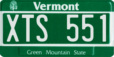 VT license plate XTS551