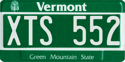 VT license plate XTS552