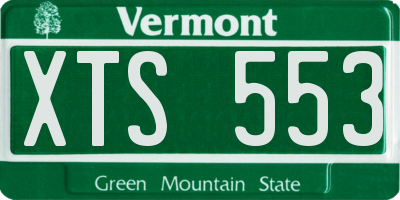 VT license plate XTS553