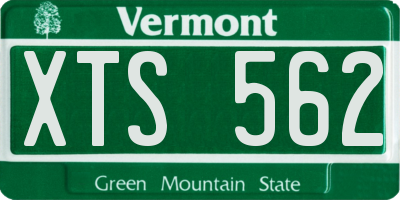 VT license plate XTS562