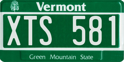 VT license plate XTS581