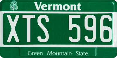 VT license plate XTS596