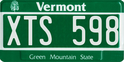 VT license plate XTS598