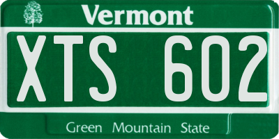 VT license plate XTS602