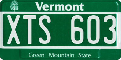 VT license plate XTS603