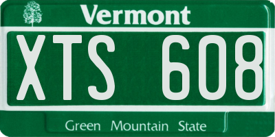 VT license plate XTS608