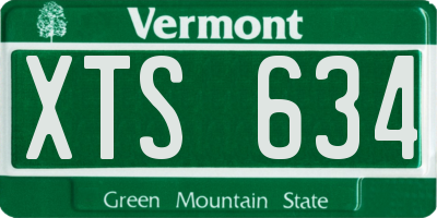 VT license plate XTS634