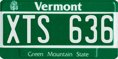 VT license plate XTS636