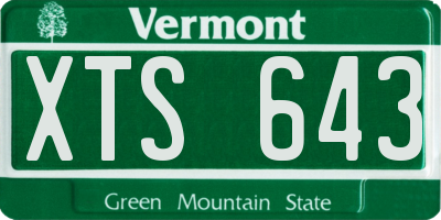 VT license plate XTS643