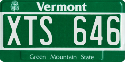 VT license plate XTS646