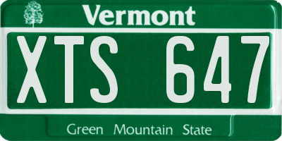 VT license plate XTS647