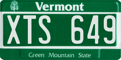VT license plate XTS649