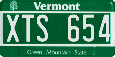 VT license plate XTS654