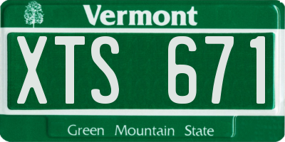 VT license plate XTS671