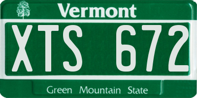 VT license plate XTS672