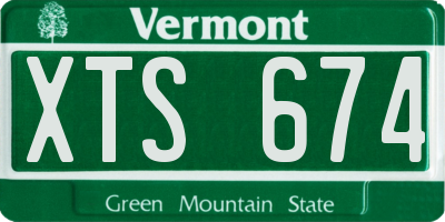 VT license plate XTS674