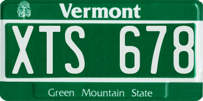 VT license plate XTS678