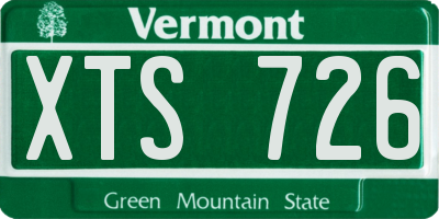 VT license plate XTS726
