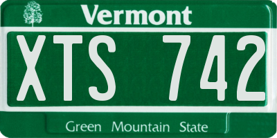 VT license plate XTS742