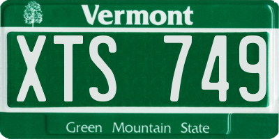 VT license plate XTS749
