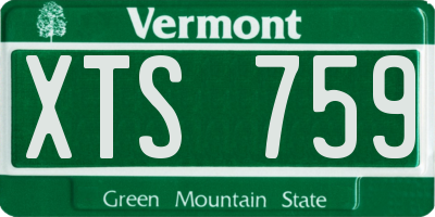 VT license plate XTS759
