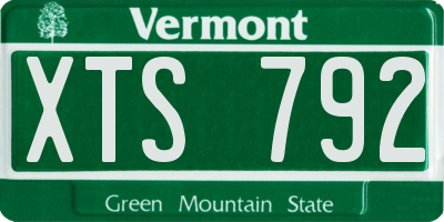 VT license plate XTS792