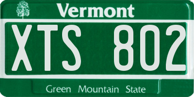 VT license plate XTS802