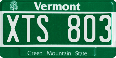VT license plate XTS803