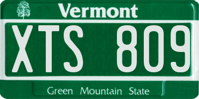 VT license plate XTS809