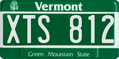 VT license plate XTS812
