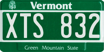 VT license plate XTS832