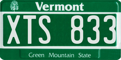 VT license plate XTS833