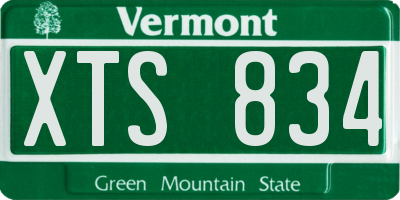 VT license plate XTS834