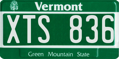VT license plate XTS836
