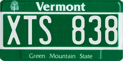 VT license plate XTS838