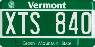 VT license plate XTS840