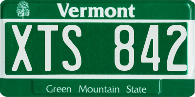 VT license plate XTS842