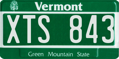 VT license plate XTS843