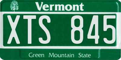 VT license plate XTS845