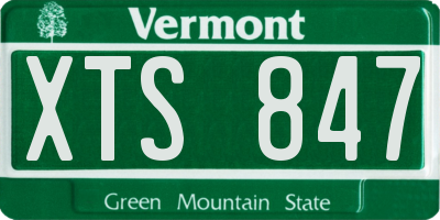 VT license plate XTS847