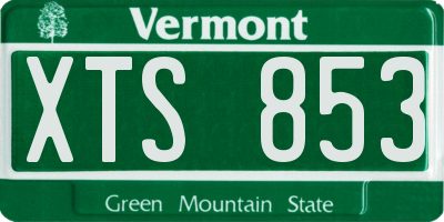 VT license plate XTS853