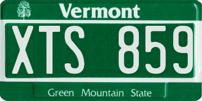 VT license plate XTS859