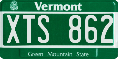 VT license plate XTS862