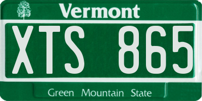 VT license plate XTS865