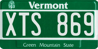 VT license plate XTS869