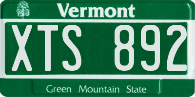 VT license plate XTS892