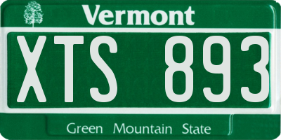 VT license plate XTS893