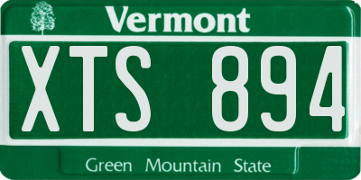 VT license plate XTS894